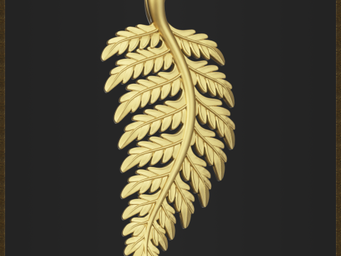 Elegant Leaf Pendant 3D Print Model