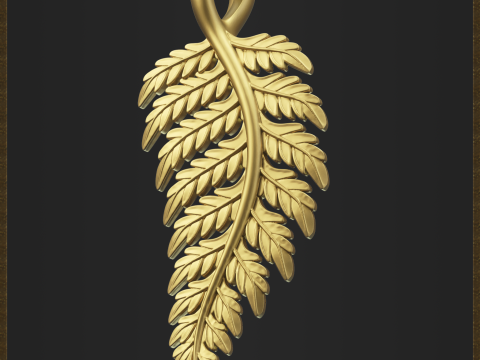 Elegant Leaf Pendant 3D Print Model