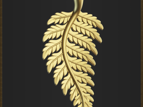 Elegant Leaf Pendant 3D Print Model