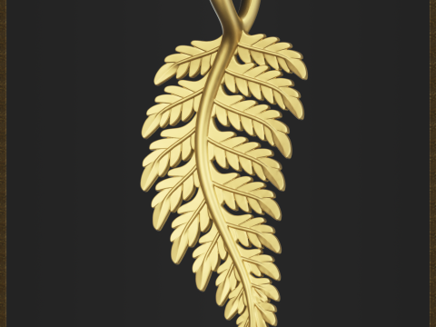 Elegant Leaf Pendant 3D Print Model