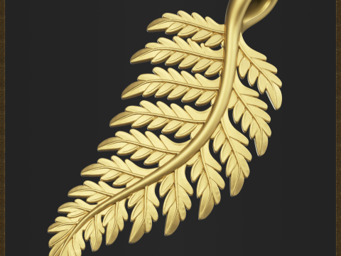 Elegant Leaf Pendant 3D Print Model