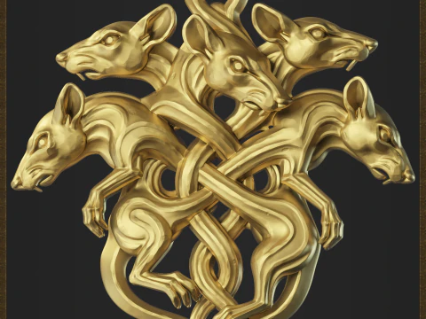 Ciondolo Re Ratti Modello di stampa 3D