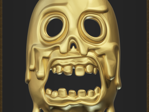 Melting Dripping Skull Accessory 3D-printmodel