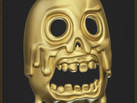 Melting Dripping Skull Accessory 3D Print Model