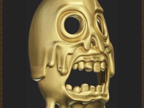 Melting Dripping Skull Accessory 3D Print Model
