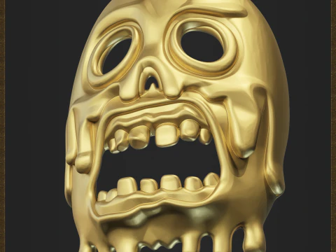 Melting Dripping Skull Accessory 3D Print Model