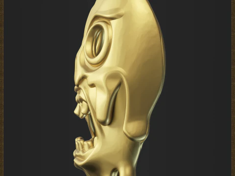 Melting Dripping Skull Accessory 3D Print Model