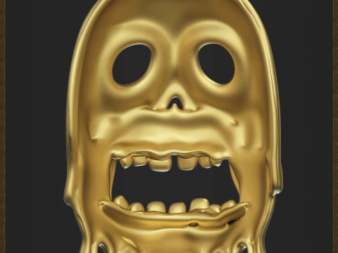 Melting Dripping Skull Accessory 3D Print Model
