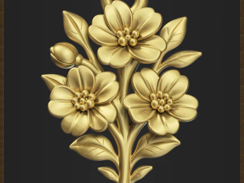 Pingente de ramo florescendo Modelo de Impressão 3D