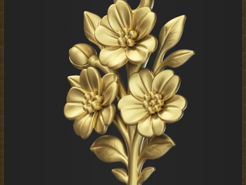 Blooming Branch Pendant 3Dプリントモデル