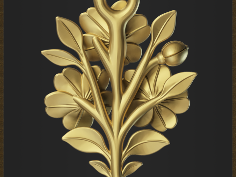 Blooming Branch Pendant 3Dプリントモデル