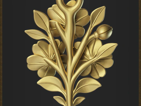 Pingente de ramo florescendo Modelo de Impressão 3D