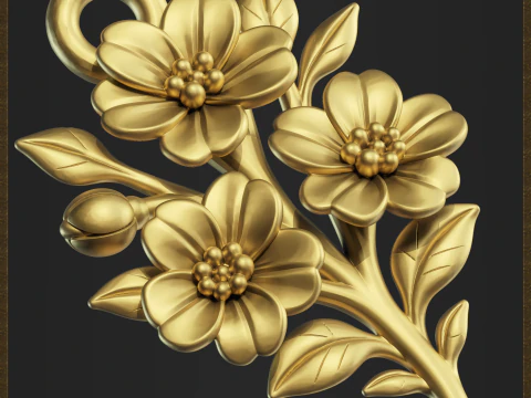 Pingente de ramo florescendo Modelo de Impressão 3D