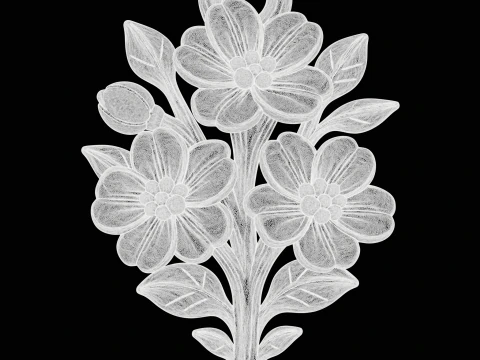 Pingente de ramo florescendo Modelo de Impressão 3D