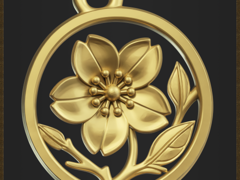 Botanical Flower Charm 3D Print Model