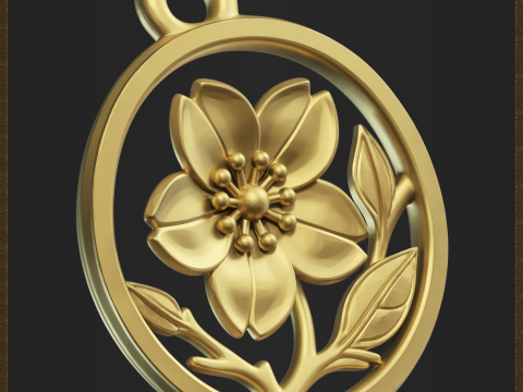 Botanical Flower Charm 3D Print Model