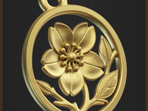 Botanical Flower Charm 3D Print Model
