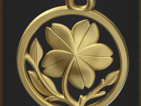 Botanical Flower Charm 3D Print Model