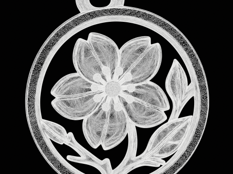 Botanical Flower Charm 3D Print Model
