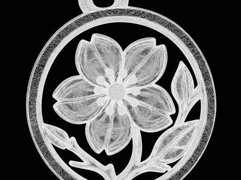 Botanical Flower Charm 3D Print Model