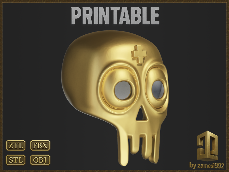 Cute Skull Accessory 3D Baskı Modeli .c4d .max .obj .3ds .fbx .stl .blend