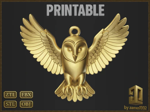 Amulet Strażnika Lasu Nocnej Sowy Model do druku 3D
