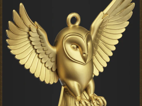 Night Owl Forest Guardian Charm 3D Print Model