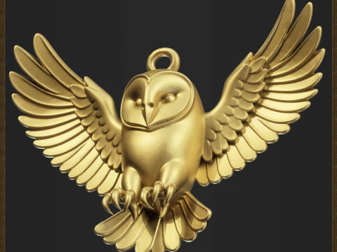 Night Owl Forest Guardian Charm 3D Print Model