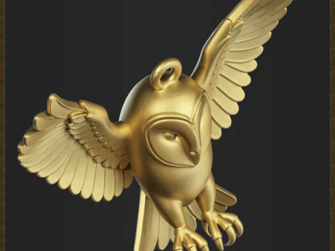 Night Owl Forest Guardian Charm 3D Print Model