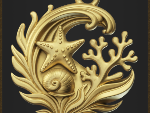 Sea Wave Coral Jewelry Modello di stampa 3D