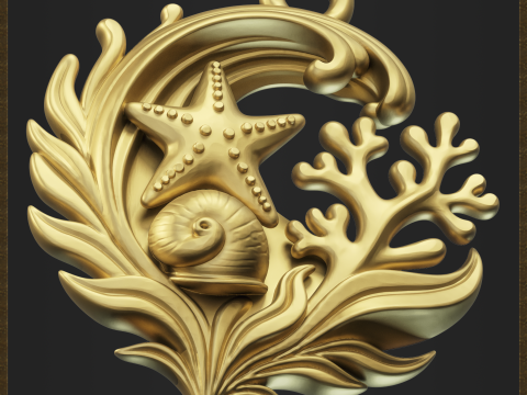 Sea Wave Coral Jewelry Modello di stampa 3D