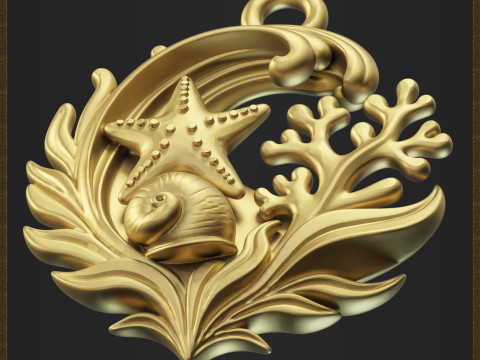 Sea Wave Coral Jewelry Modello di stampa 3D