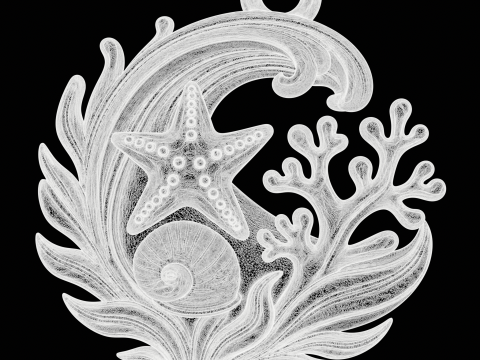 Sea Wave Coral Jewelry Modello di stampa 3D