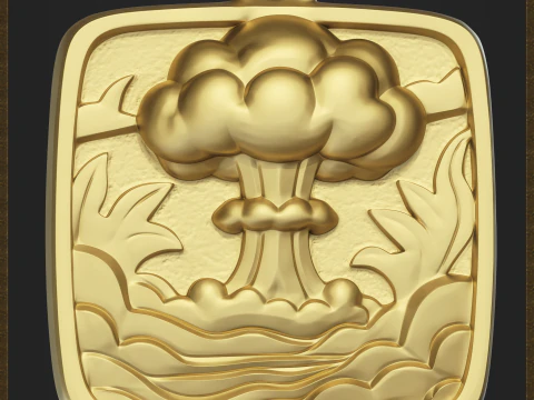 Nuclear Explode Apocalyptic Statement Jewelry 3D Print Model