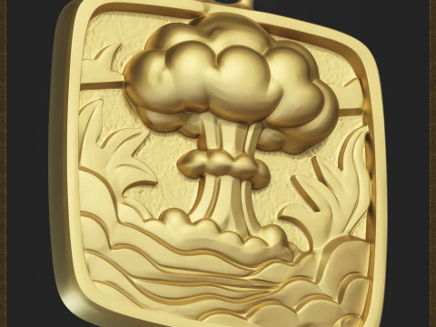 Nuclear Explode Apocalyptic Statement Jewelry 3D Print Model
