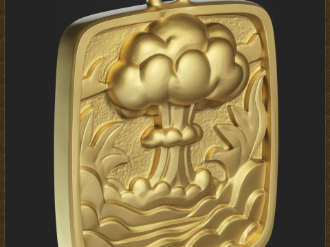 Nuclear Explode Apocalyptic Statement Jewelry 3D Print Model