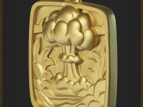 Nuclear Explode Apocalyptic Statement Jewelry 3D Print Model