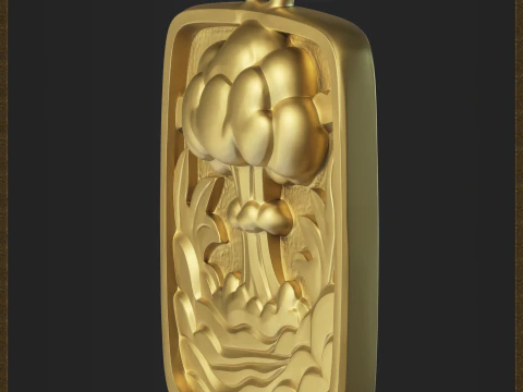 Nuclear Explode Apocalyptic Statement Jewelry 3D Print Model