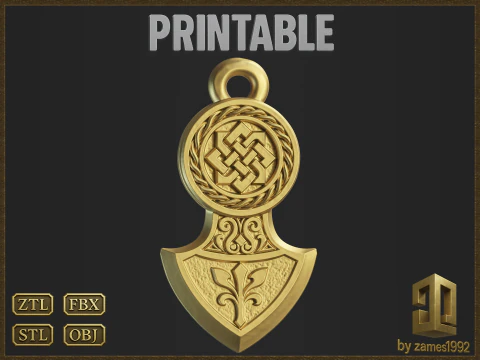 Pingente Medieval Celta Eslavo Modelo de Impressão 3D