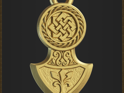 Celtic Slavic Medieval Pendant Modello di stampa 3D