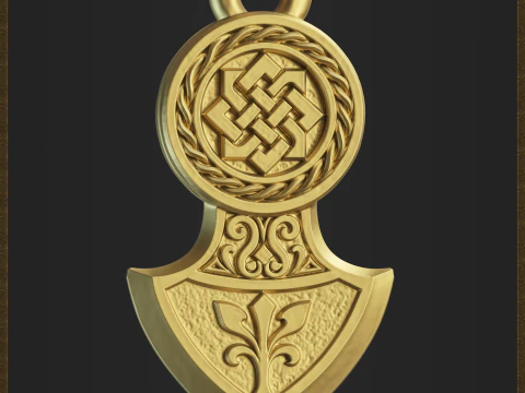 Celtic Slavic Medieval Pendant 3D Print Model