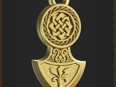 Celtic Slavic Medieval Pendant 3D Print Model