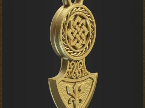 Celtic Slavic Medieval Pendant 3D Print Model