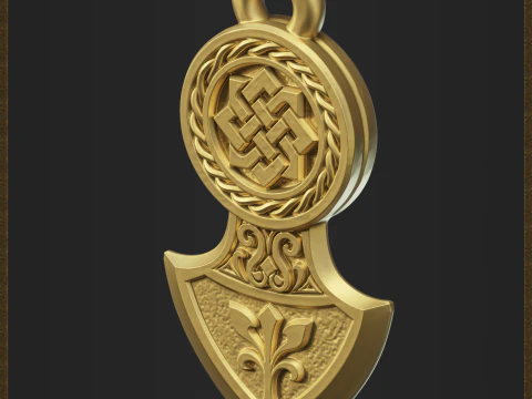 Celtic Slavic Medieval Pendant 3D Print Model