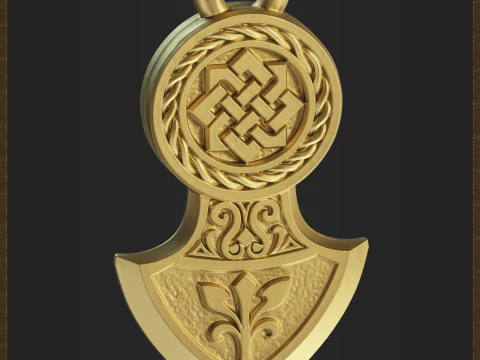 Celtic Slavic Medieval Pendant 3D Print Model