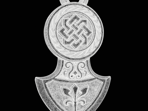 Celtic Slavic Medieval Pendant Modello di stampa 3D