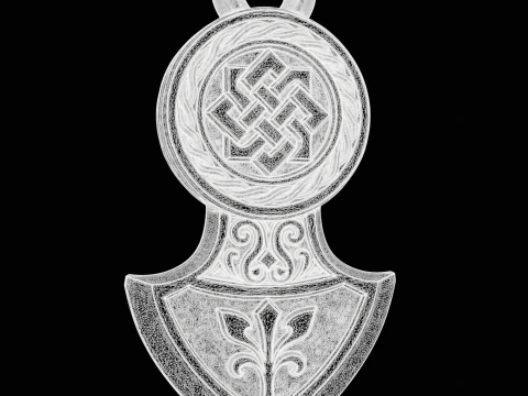 Celtic Slavic Medieval Pendant 3D Print Model