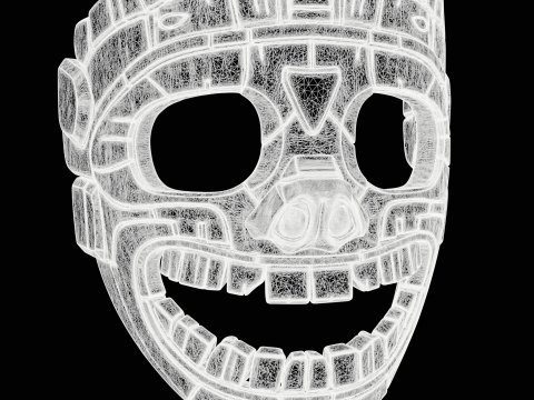 Aztec Mask Ancient Tribal Modèles 3D en vedette