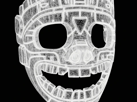 Aztec Mask Ancient Tribal 3D Print Model