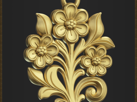 Flower Slavic Pendant Model Cetak 3D